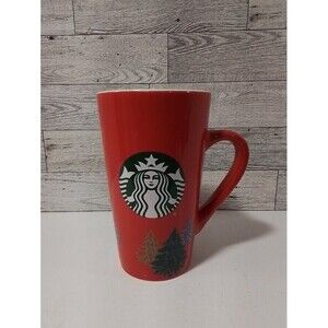 2020 Starbucks Logo Red Christmas Trees Tall Porcelain Coffee Tea Cup Mug 16 Ozs